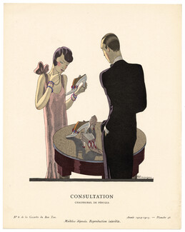 Consultation, 1925 - Pierre Mourgue, Chaussures de Perugia. La Gazette du Bon Ton, 1924-1925 n°6 — Planche 46