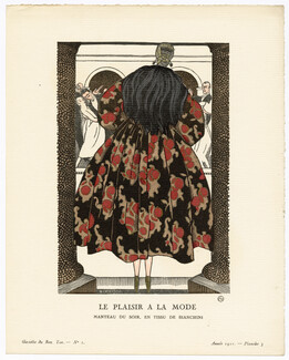 Le Plaisir à la Mode, 1921 - Siméon. Manteau du soir, en Tissu de Bianchini. La Gazette du Bon Ton, n°1 — Planche 3