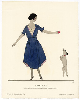 Hop la !, 1921 - André Marty. Robe pour danser l'après-midi, de Dœuillet. La Gazette du Bon Ton, n°1 — Planche 4