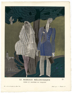 Le Mariage Mélancolique, 1921 - Charles Martin. Modes et manières de Torquate. La Gazette du Bon Ton, n°2 — Planche 10