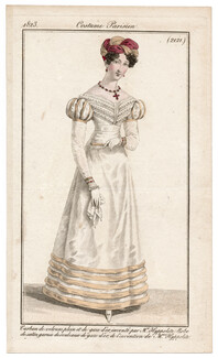 Le Journal des Dames et des Modes 1823 Costume Parisien N°2121 Mr & Mme Hyppolite