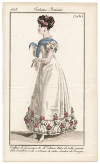 Le Journal des Dames et des Modes 1823 Costume Parisien N°2131 Mr Plaisir