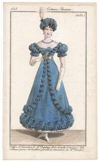 Le Journal des Dames et des Modes 1823 Costume Parisien N°2132 Mr Duplessy Mme Bouhot