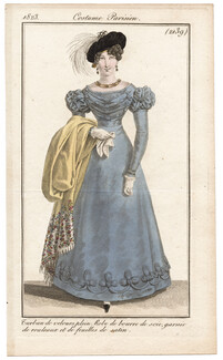 Le Journal des Dames et des Modes 1823 Costume Parisien N°2139