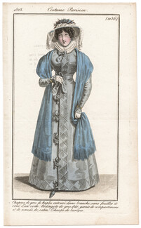 Le Journal des Dames et des Modes 1823 Costume Parisien N°2156