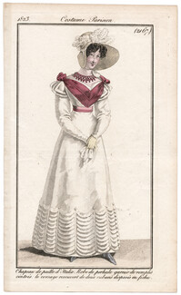 Le Journal des Dames et des Modes 1823 Costume Parisien N°2167