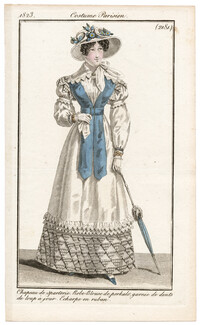 Le Journal des Dames et des Modes 1823 Costume Parisien N°2181
