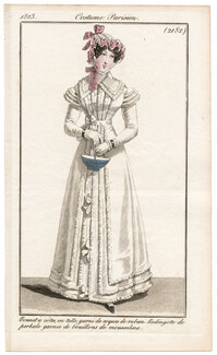 Le Journal des Dames et des Modes 1823 Costume Parisien N°2182