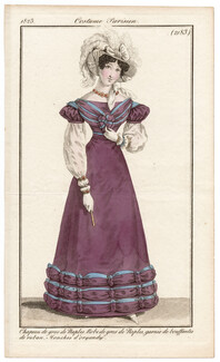 Le Journal des Dames et des Modes 1823 Costume Parisien N°2183