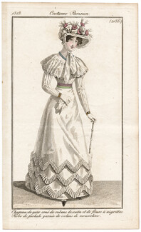 Le Journal des Dames et des Modes 1823 Costume Parisien N°2186