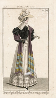 Le Journal des Dames et des Modes 1823 Costume Parisien N°2189