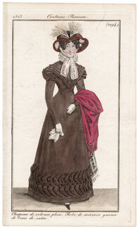 Le Journal des Dames et des Modes 1823 Costume Parisien N°2194