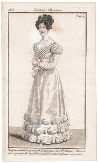 Le Journal des Dames et des Modes 1823 Costume Parisien N°2195 Mr Albin