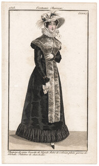 Le Journal des Dames et des Modes 1823 Costume Parisien N°2201 Palatine de chinchilla