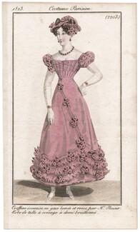 Le Journal des Dames et des Modes 1823 Costume Parisien N°2203 Mr Plaisir