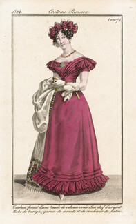 Le Journal des Dames et des Modes 1824 Costume Parisien N°2207
