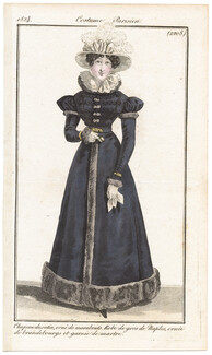 Le Journal des Dames et des Modes 1824 Costume Parisien N°2208