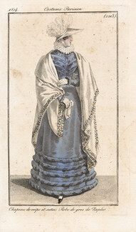 Le Journal des Dames et des Modes 1824 Costume Parisien N°2213