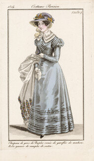 Le Journal des Dames et des Modes 1824 Costume Parisien N°2230