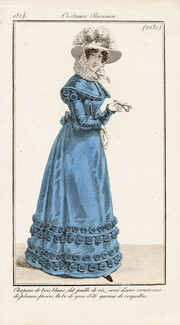Le Journal des Dames et des Modes 1824 Costume Parisien N°2232