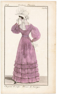 Le Journal des Dames et des Modes 1824 Costume Parisien N°2238