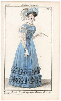 Le Journal des Dames et des Modes 1824 Costume Parisien N°2275