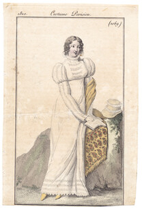 Le Journal des Dames et des Modes 1810 Costume Parisien N°1069