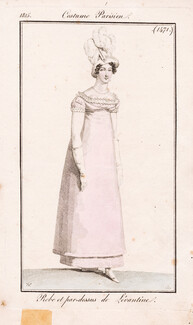 Le Journal des Dames et des Modes 1815 Costume Parisien N°1471 Horace Vernet
