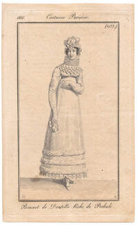 Le Journal des Dames et des Modes 1816 Costume Parisien N°1577 Horace Vernet