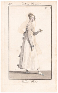 Le Journal des Dames et des Modes 1817 Costume Parisien N°1669 Horace Vernet