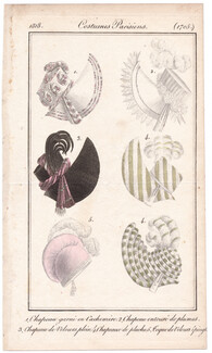 Le Journal des Dames et des Modes 1818 Costume Parisien N°1705