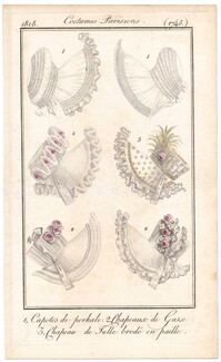 Le Journal des Dames et des Modes 1818 Costume Parisien N°1745