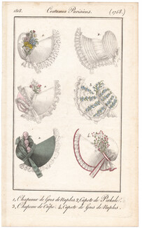 Le Journal des Dames et des Modes 1818 Costume Parisien N°1758