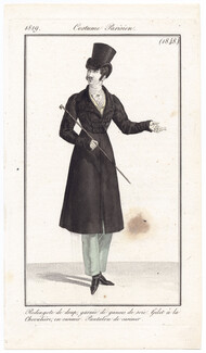 Le Journal des Dames et des Modes 1819 Costume Parisien N°1848