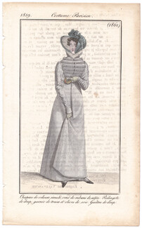 Le Journal des Dames et des Modes 1819 Costume Parisien N°1861