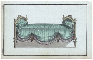 Cabinet des Modes 1786, 6° cahier, planche III, Lit de repos ou "Causeuse"