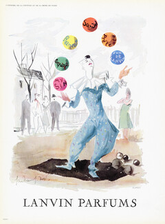 Lanvin (Perfumes) 1956 Guillaume Gillet, Clown Circus Juggler