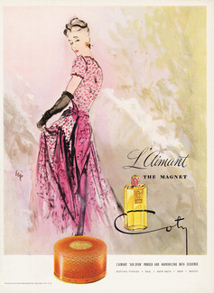 Coty (Perfumes) 1945 L'Aimant, "Air Spun" Powder, Eric