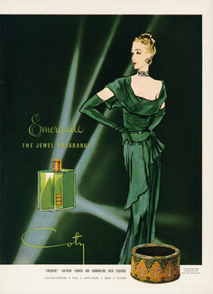 Coty (Perfumes) 1945 "Emeraude" The Jewel Fragrance, Eric