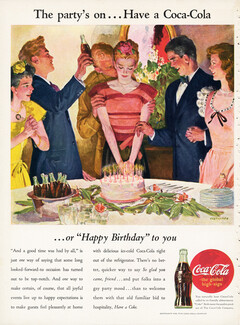 Coca-Cola 1945 Happy Birthday, The party's on, Gustavson