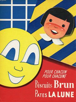 Biscuits Brun, La Lune 1954 Rico Zermeno