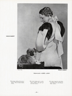 Helen Hubert (Couture) 1934 Mlle Agnès Langy, Pekingese Dog, Photo D'Ora