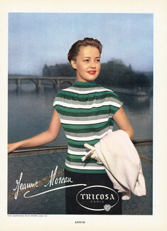 Tricosa 1954 Jeanne Moreau, Pont des Arts, Pont Neuf
