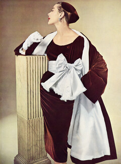 Hubert de Givenchy 1952 Velvet Dinner Gown, Photo Pottier