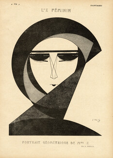 L'X Féminin — Portrait géométrique de Mme Z, 1923 - E. Bailly Cubism