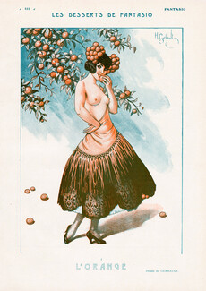 Les Desserts de Fantasio — L'Orange, 1923 - Henry Gerbault Sexy Looking Girl