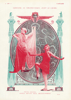 Cléopâtre au Théâtre Lyrique, 1919 - Yetta Rianza Egyptian Costume, Dance
