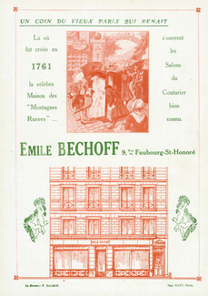 Emile Bechoff (Couture) 1922 Maison des Montagnes Russes, 9 rue du Faubourg St Honoré