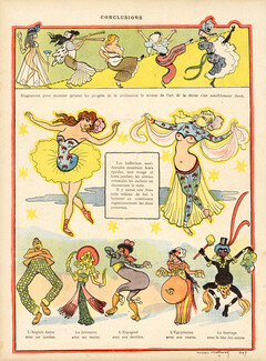 Lucien Métivet 1897 "L'art de la Danse" Oriental Dancer, Egyptienne, Black African, Spanish, Javanaise...