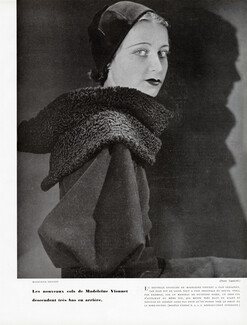 Madeleine Vionnet 1933 Encolure, Photo Lipnitzki